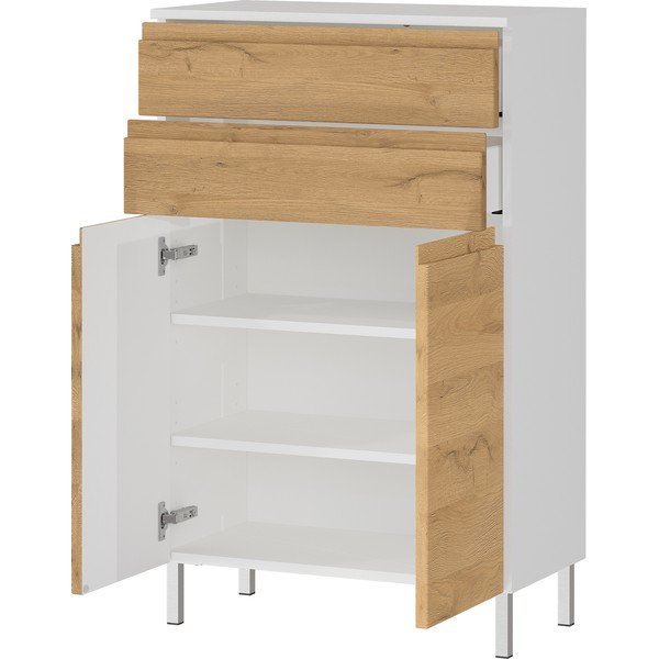 Biela nízka kúpeľňová skrinka v dekore duba 60x97 cm Torrance - Germania-image-2