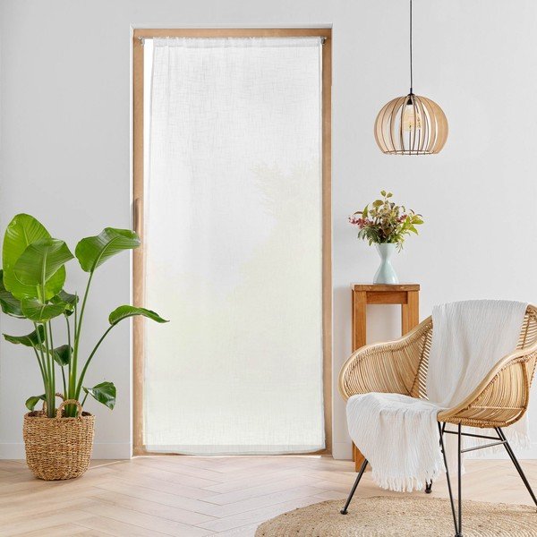 Biely záves do dverí 90x200 cm Haltona – douceur d'intérieur-image-1