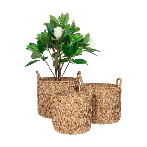 Košíky v súprave 3 ks z morskej trávy ø 32x30 cm Krabi – House Nordic-image-4