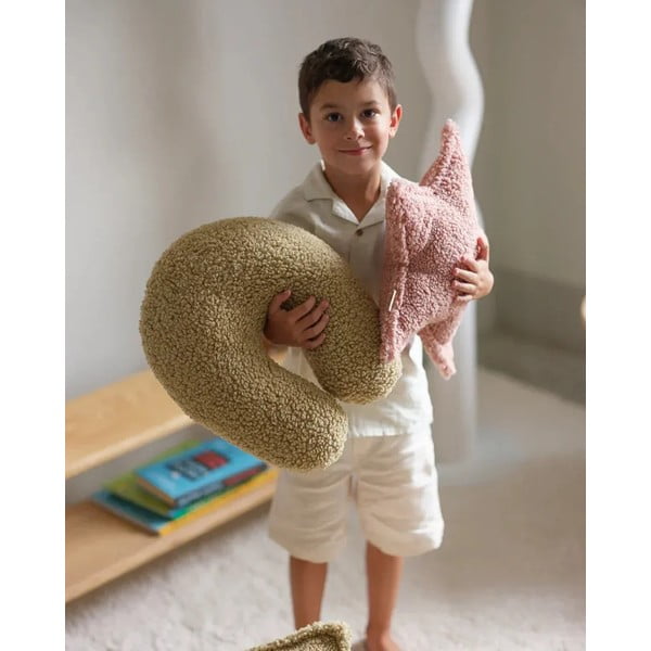 Ružový detský pohovkový vankúš z textílie buklé Star – Wigiwama-image-4