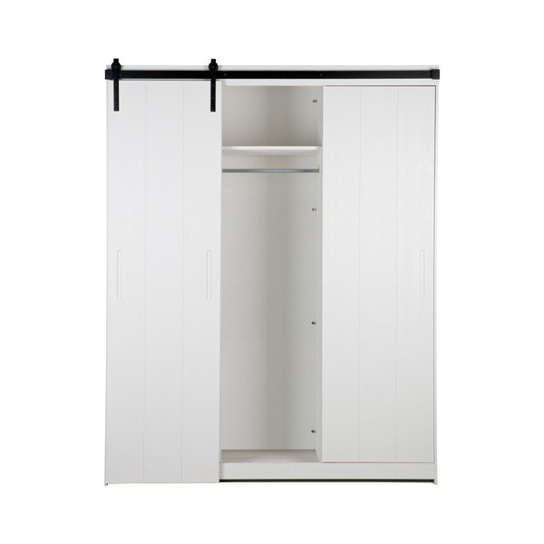 Biela konštrukcia skrine s posuvnými dvermi WOOOD Luuk-image-3