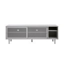 Sivý kovový TV stolík 160x55x45 cm Veep – Unique Furniture
