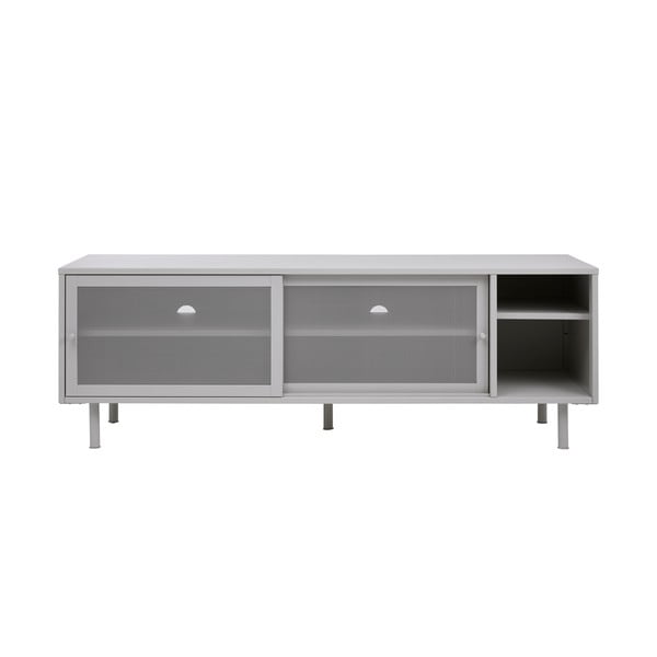 Sivý kovový TV stolík 160x55x45 cm Veep – Unique Furniture