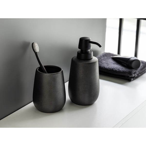 Čierna keramická súprava doplnkov do kúpeľne Nerno – Wenko-image-1