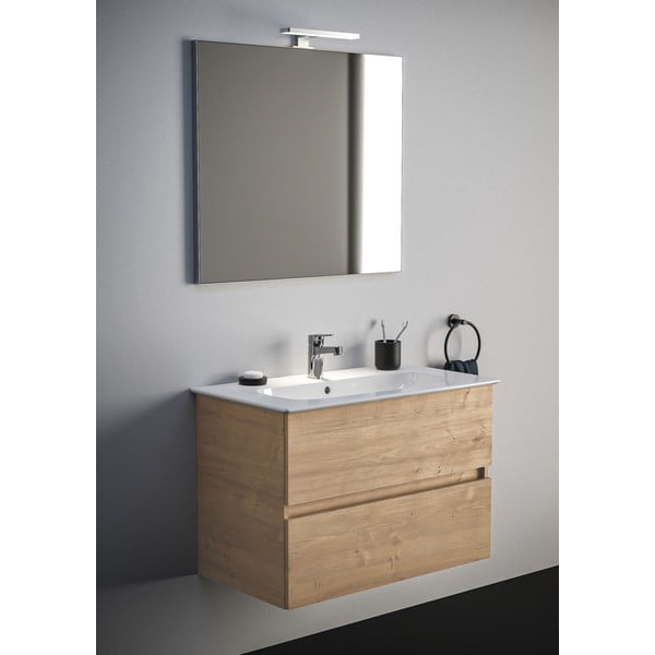 Závesná skrinka pod umývadlo v dekore duba v prírodnej farbe 80x55 cm Eurovit+ – Ideal Standard-image-1