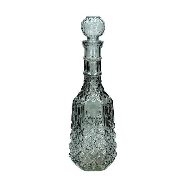Sivá sklenená fľaša HF Living, výška 35 cm
