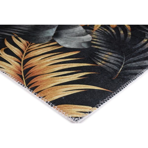 Prateľný koberec v tmavomodrej a zlatej farbe 120x180 cm Midnight Leaves – Vitaus-image-2