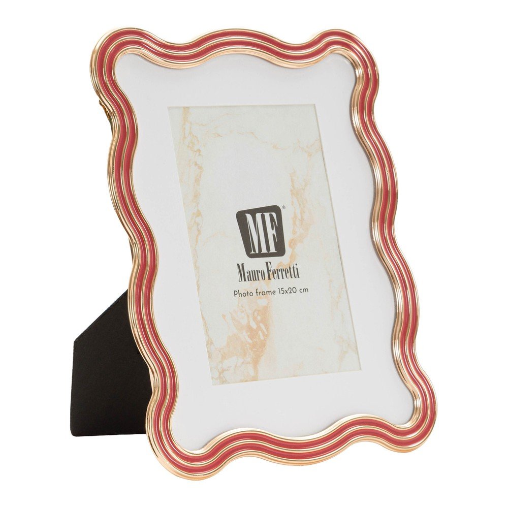 Červený/v zlatej farbe kovový/sklenený stojací rámček 17,5x22,5 cm Elizabeth – Mauro Ferretti