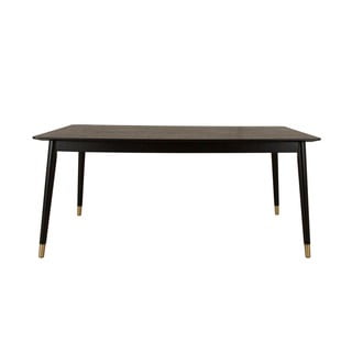 Čierny jedálenský stôl z kaučukového dreva Canett Nelly, 180 x 90 cm