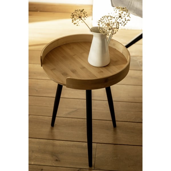 Bambusový okrúhly odkladací stolík ø 40 cm Loft – Wenko-image-2