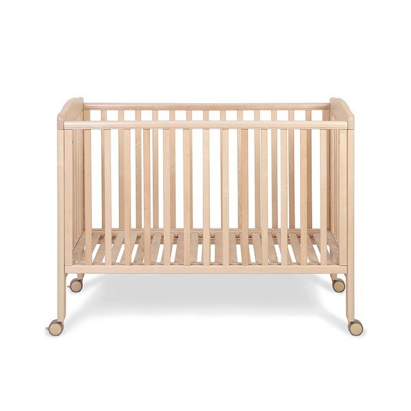 Drevená postieľka na kolieskach s polohovateľnou bočnicou YappyKids Qu, 120 × 60 cm-image-2