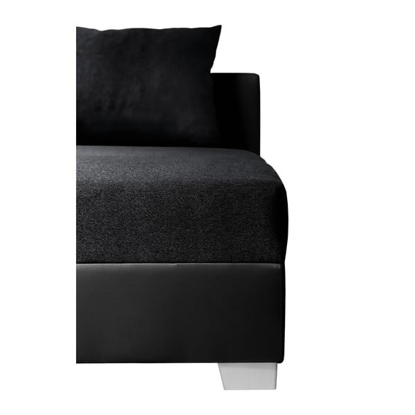 Čierna rohová pohovka s lôžkom na ľavej strane Interieur De Famille Paris Aventure-image-1