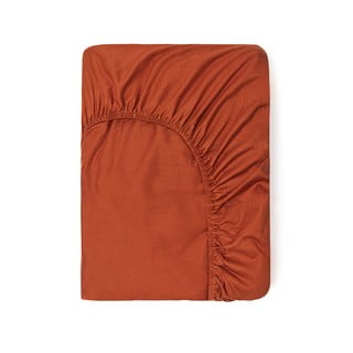 Tmavá oranžová bavlnená elastická plachta Good Morning, 160 x 200 cm