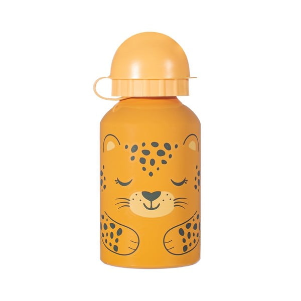 Oranžová detská fľaša na pitie Sass & Belle Leopard, 250 ml