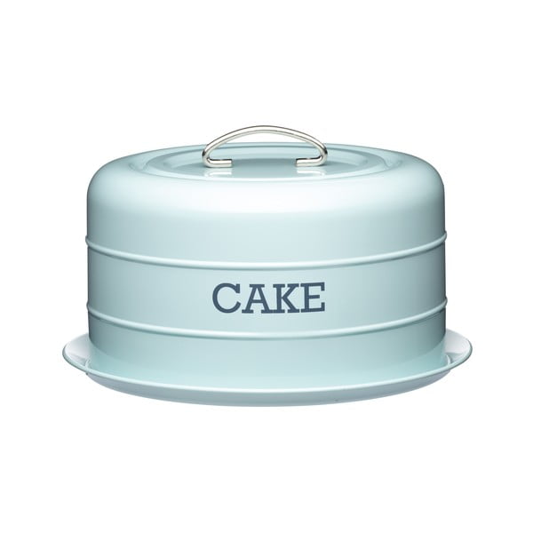 Modrá plechová dóza na koláč Kitchen Craft Nostalgia, ⌀ 28,5 cm