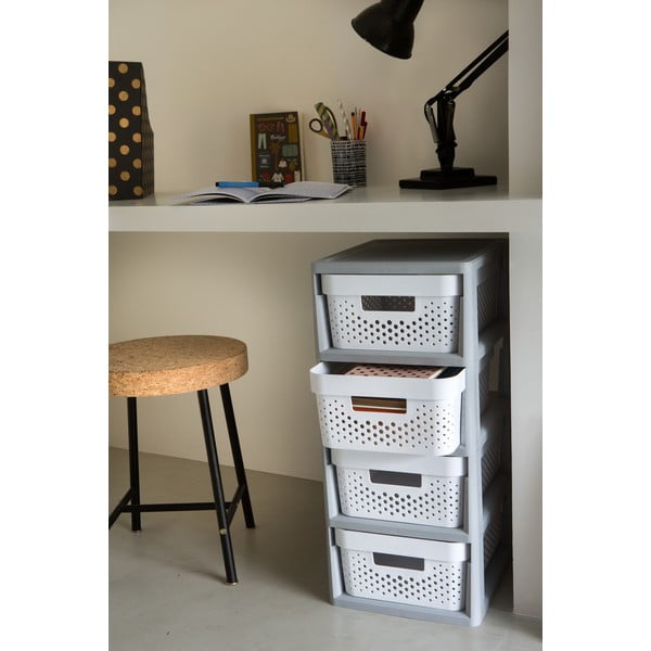 Bielo-sivý plastový pojazdný regál 29,5x65,5 cm Infinity – Curver-image-1