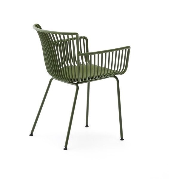 Tmavozelená kovová záhradná stolička Surpika – Kave Home-image-4