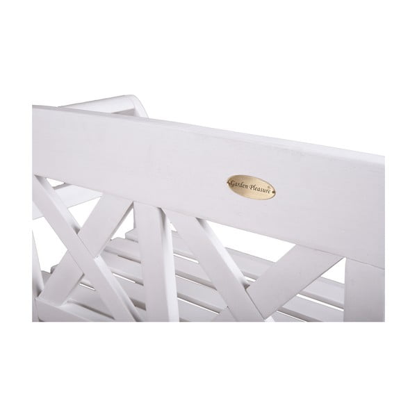 Biela drevená záhradná lavica Vancouver - Garden Pleasure-image-1