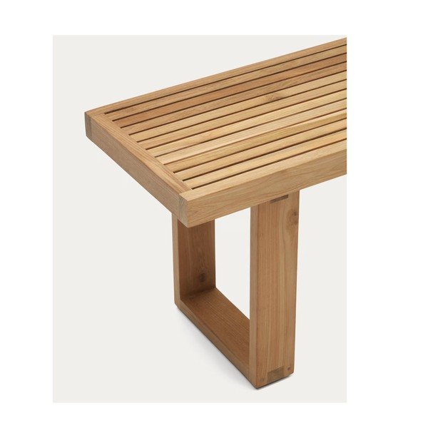 Drevená záhradná lavica v prírodnej farbe Canadell - Kave Home-image-3