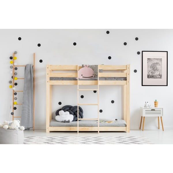 Poschodová detská posteľ z borovicového dreva 90x190 cm CLP - Adeko