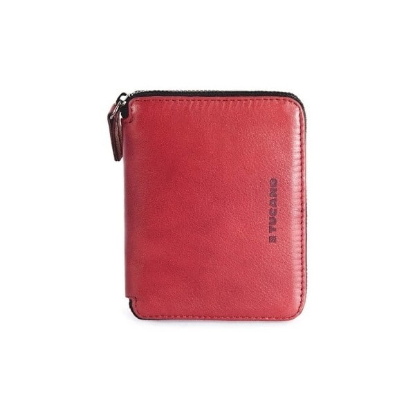 Červená peňaženka z talianskej kože Tucano Sicuro