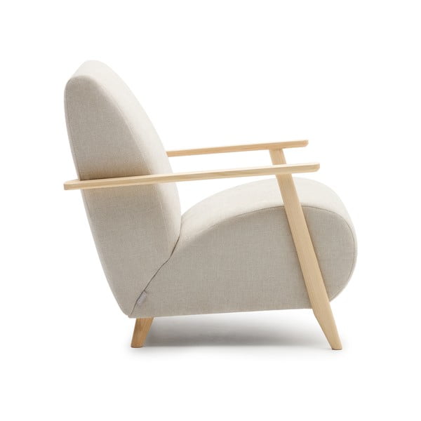 Béžové/krémové ženilkové kreslo Meghan – Kave Home-image-4