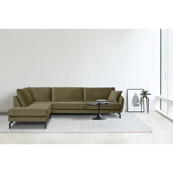 Zelená zamatová rohová pohovka (ľavý roh) Magic - Scandic-image-1