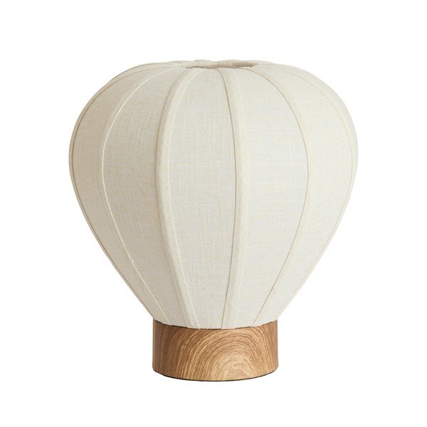 Krémovobiela kovová stolová lampa s textilným tienidlom (výška  36 cm) Kyzo – Light & Living