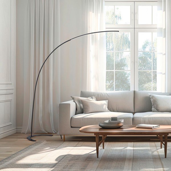 Tmavohnedá LED stojacia lampa so stmievačom (výška  210 cm) Shanghai – Trio-image-1