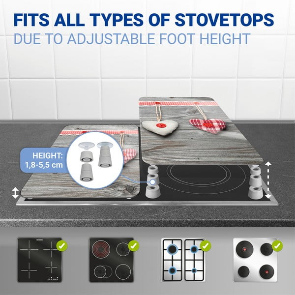 Sada 2 sklenených krytov na sporák Wenko Heart-image-3