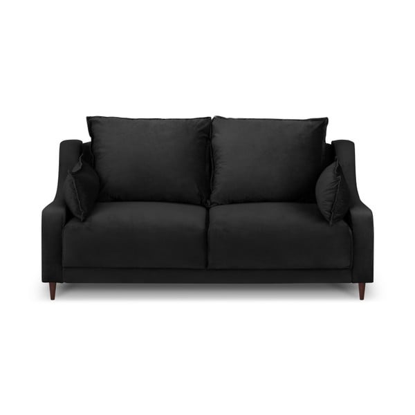 Čierna zamatová pohovka Mazzini Sofas Freesia, 150 cm