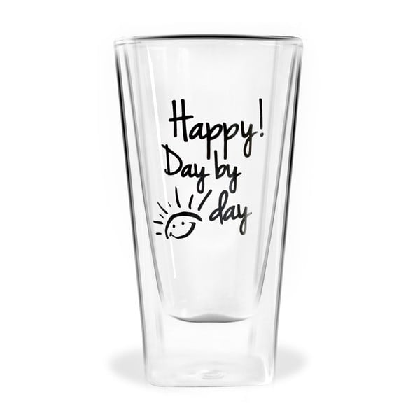 Dvojitý pohár Vialli Design Happy Day by Day, 300 ml