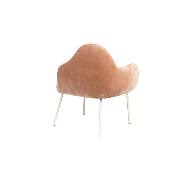 Broskyňové zamatové kreslo Friuli – Zuiver-image-4