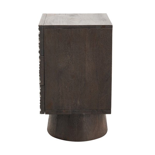 Tmavohnedý nočný stolík z mangového dreva Crumble – WOOOD-image-3