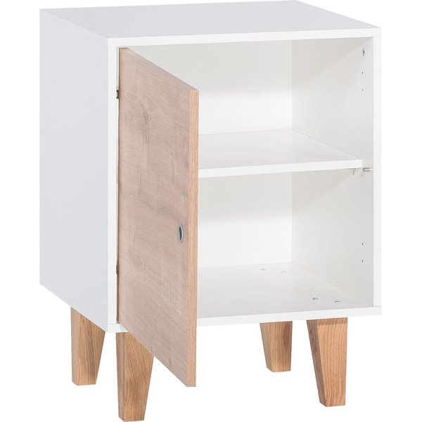 Biela skrinka s drevenými dvierkami Vox Concept-image-2