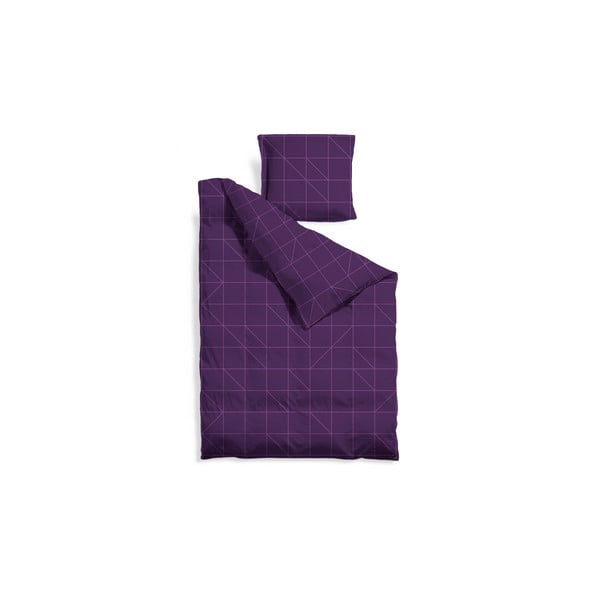 Predĺžené obliečky Purple Geometric, 140x220 cm