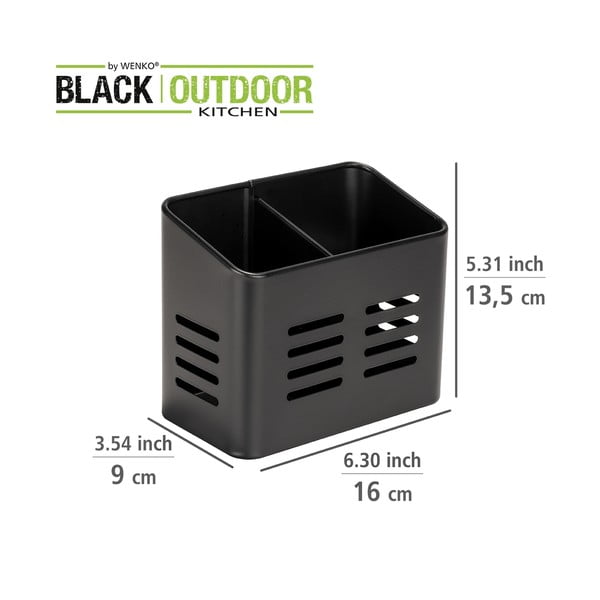 Kovové stojany na príbory a obrúsky v súprave 2 ks Black Outdoor Kitchen Baco – Wenko-image-3
