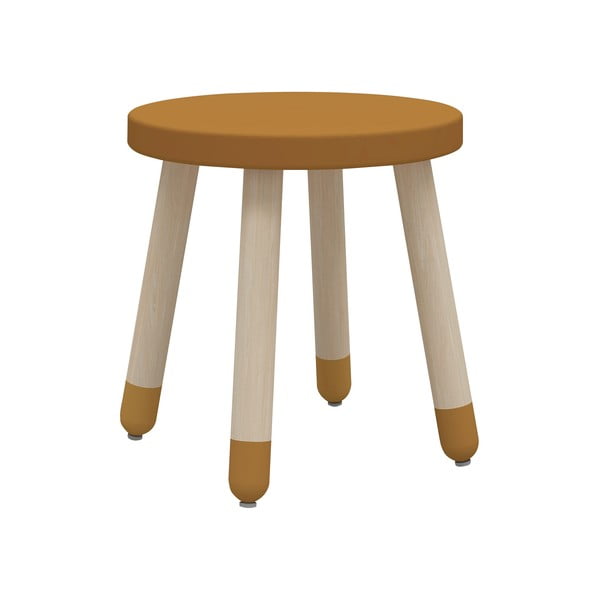 Horčicovožltá detská stolička Flexa Dots, ø 30 cm