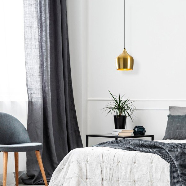 Závesné svietidlo v zlatej farbe s kovovým tienidlom ø 22 cm Dodo – Opviq lights-image-1