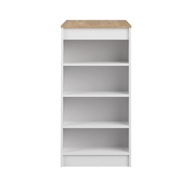 Biely barový stolík s doskou v dekore dubového dreva TemaHome Aravis-image-2