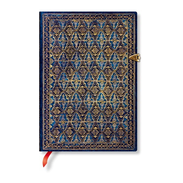 Linkovaný zápisník s tvrdou väzbou Paperblanks Blue Rhine, 13 x 18 cm
