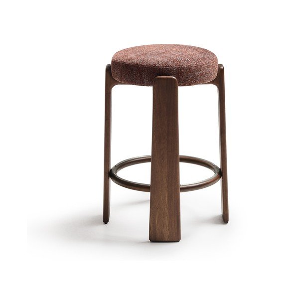 Hnedá/v tmavo prírodnej farbe barová stolička z jaseňového dreva (výška sedadla 75 cm) Granite – Kave Home-image-2