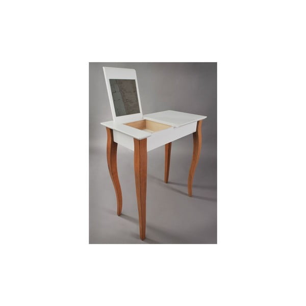 Biely toaletný stolík so zrkadlom Ragaba Dressing Table, dĺžka 85 cm-image-4