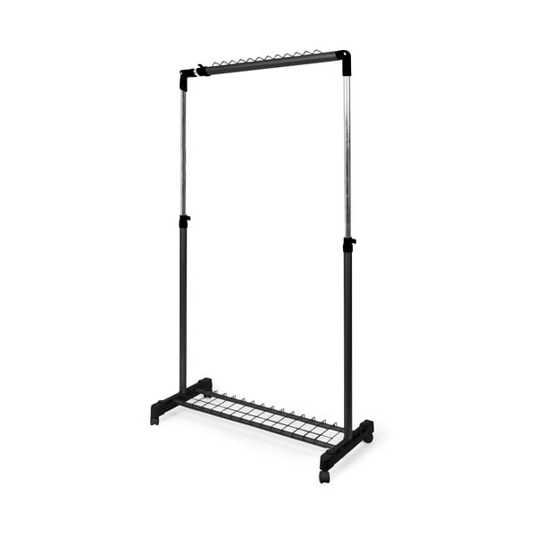 Čierny kovový teleskopický/pojazdný stojan na oblečenie Under Stairs – Compactor-image-4