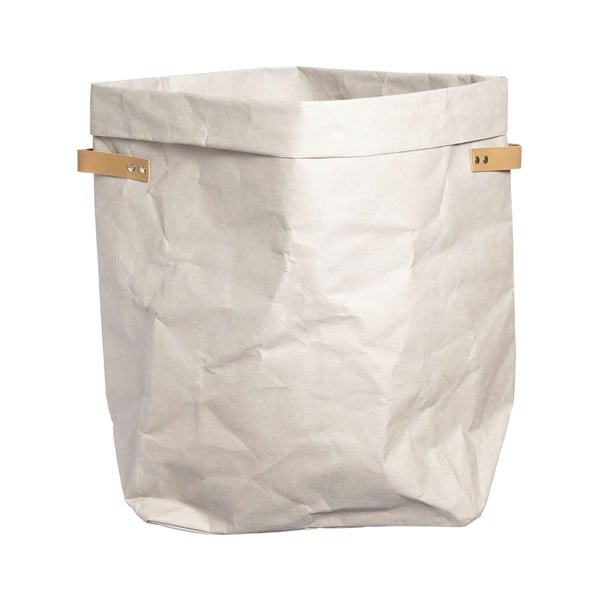 Biely úložný kôš na prádlo z umývateľného papiera Furniteam Storage, ⌀ 42 cm