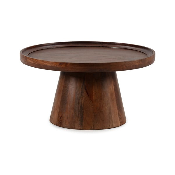 Tmavohnedý okrúhly konferenčný stolík z mangového dreva ø 80 cm Rose – MOME