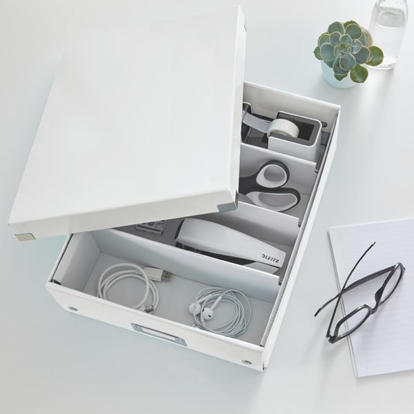 Biely kartónový úložný box s vekom Click&amp;Store - Leitz-image-1