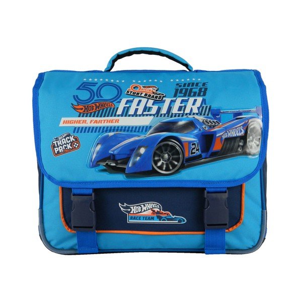 Modrá školská aktovka Bagtrotter Hot Wheels