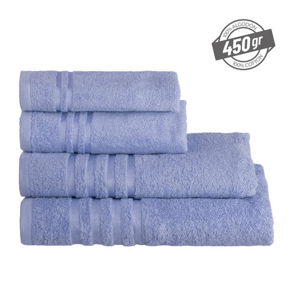 Modrý froté bavlnený uterák 30x50 cm Simple – Casa Selección-image-4