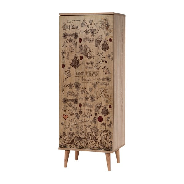 Vysoká skrinka na topánky Flinta Romance, výška 128 cm